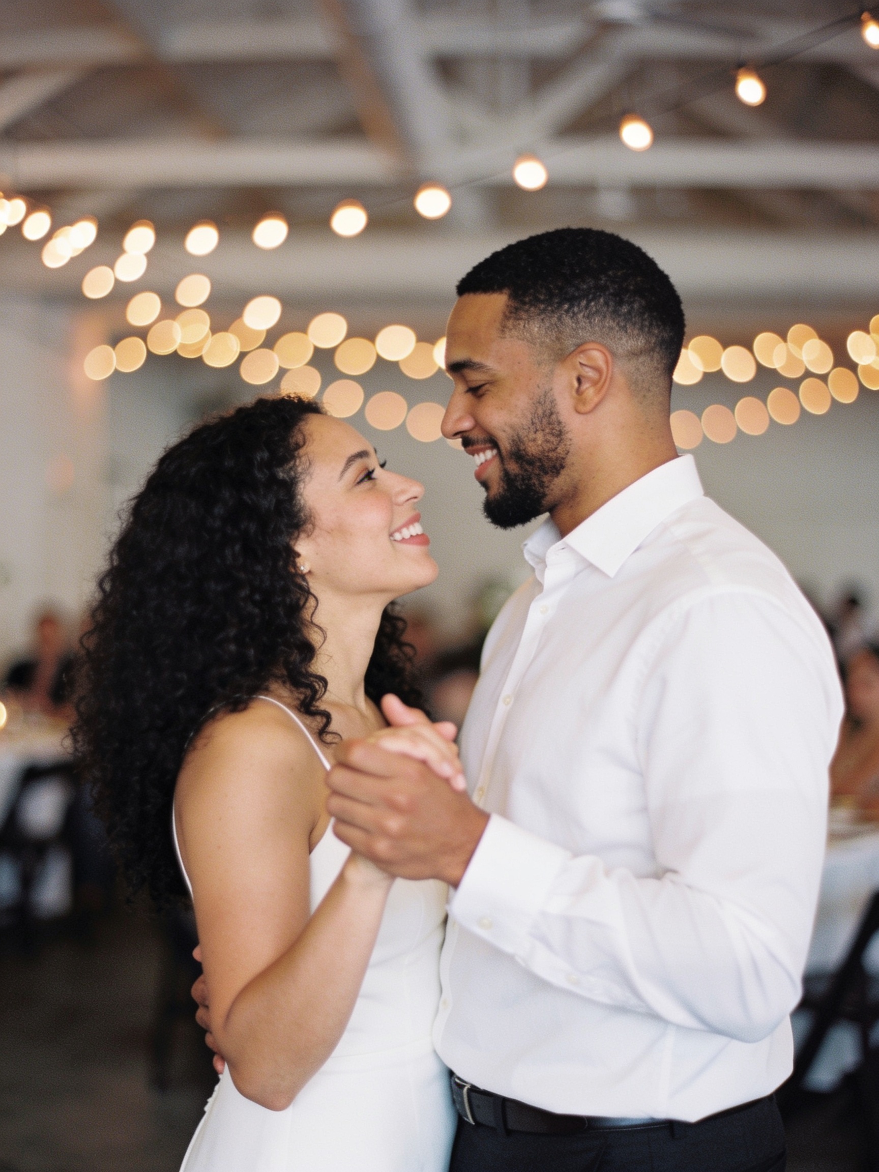 A couple celebrating together