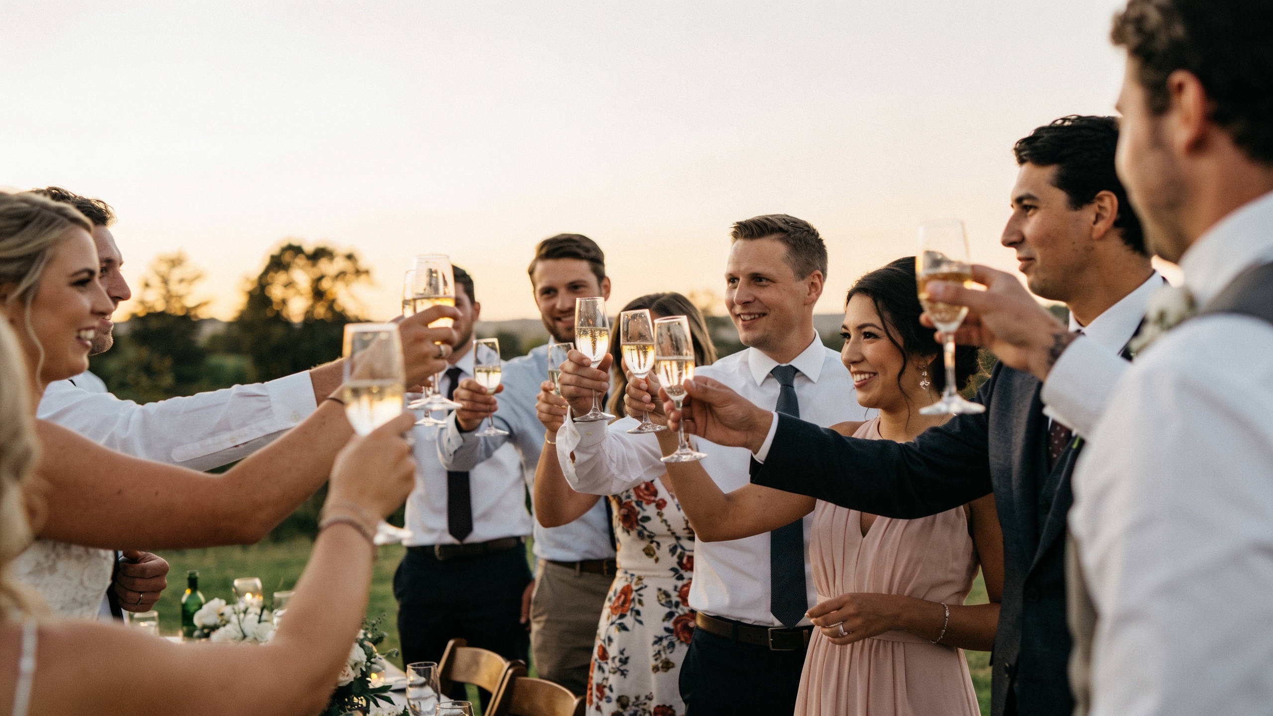A wedding venue set for guests