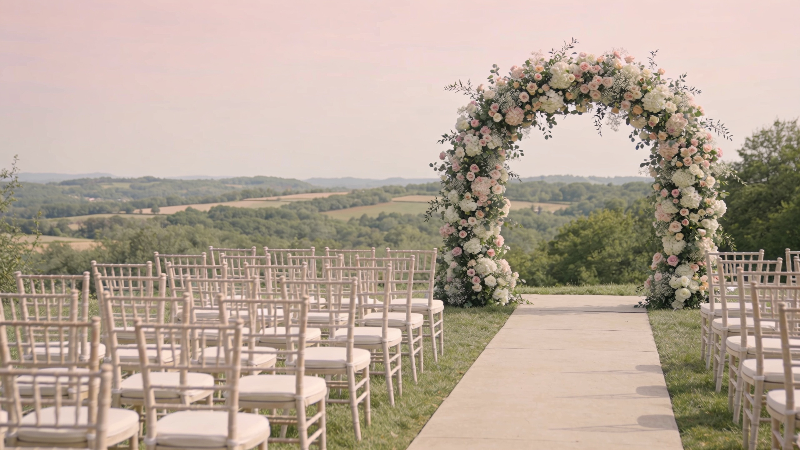 A couple planning their wedding website