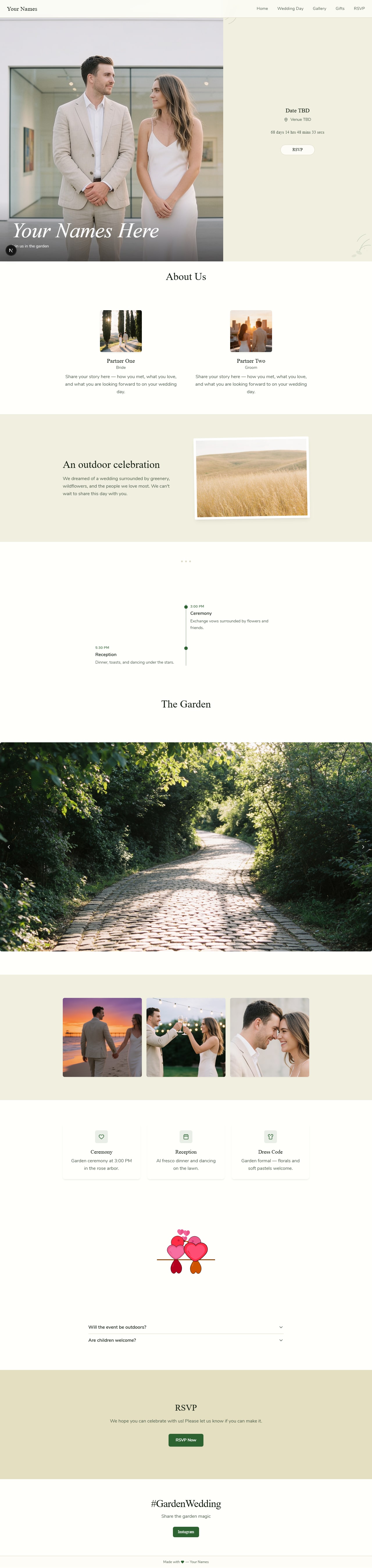 Preview of the Garden Party template